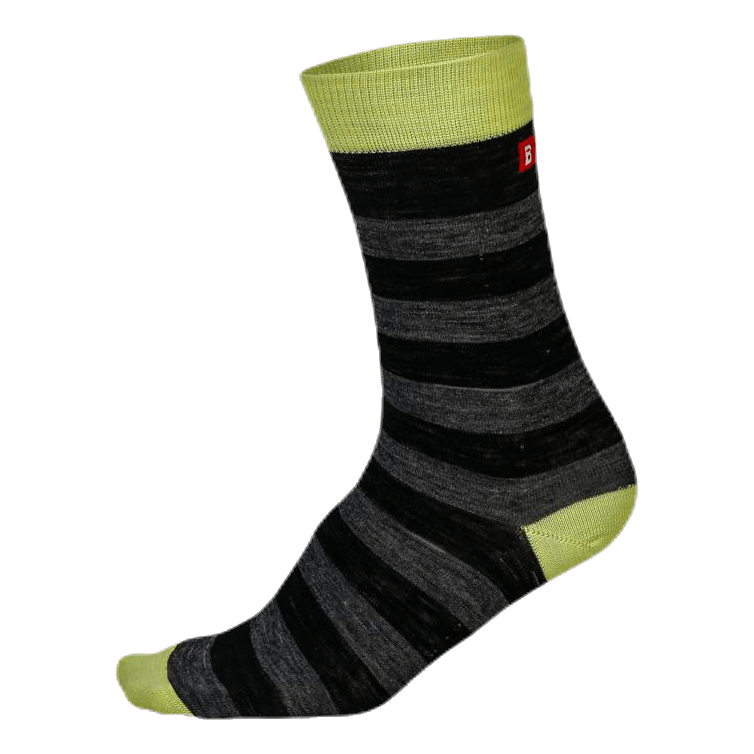 Merino Liner Striped Green/Black/Grey