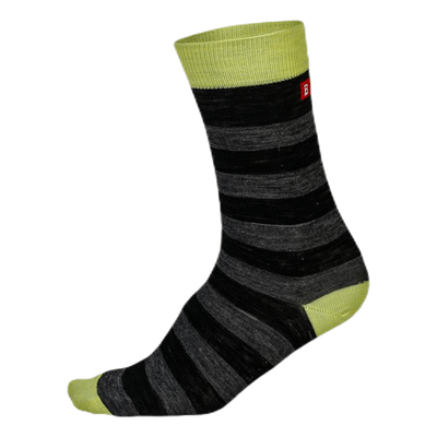 Merino Liner Striped Green/Black/Grey