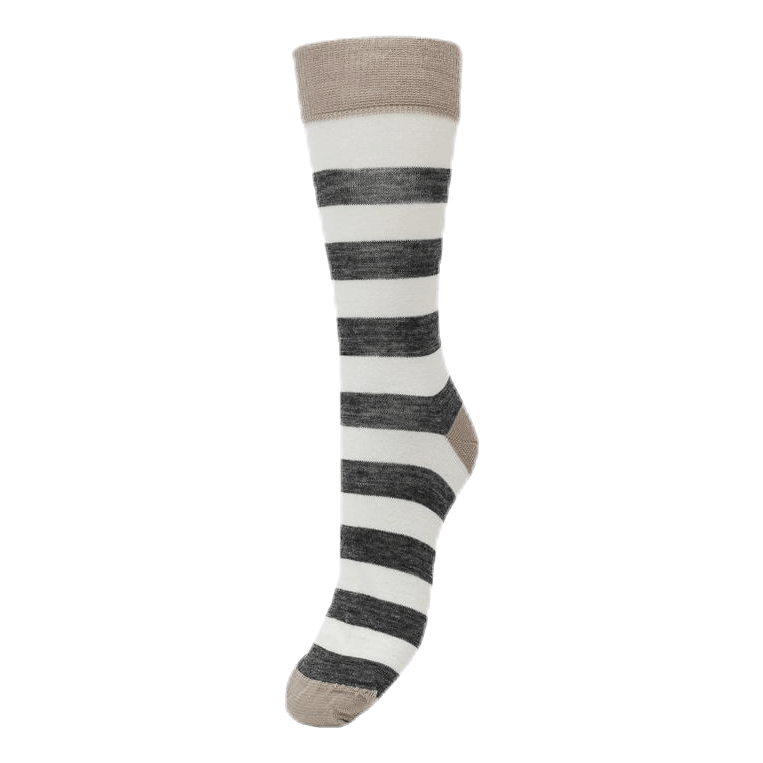 Merino Liner Striped White/Grey/Beige