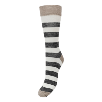 Merino Liner Striped White/Grey/Beige