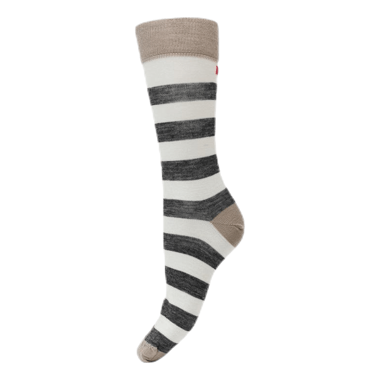 Merino Liner Striped White/Grey/Beige