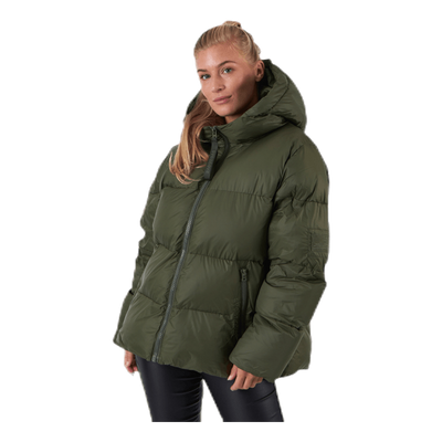 Short Padded Hood Jacket Green