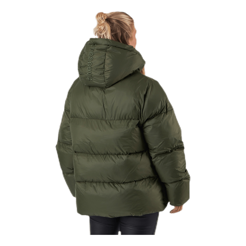 Short Padded Hood Jacket Green