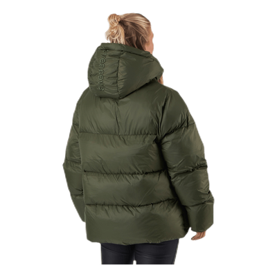 Short Padded Hood Jacket Green