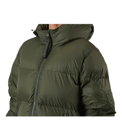 Short Padded Hood Jacket Green