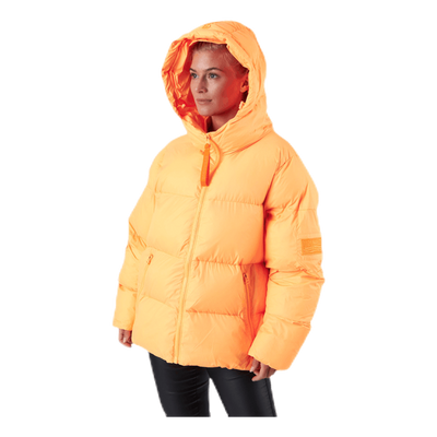 Short Padded Hood Jacket Orange