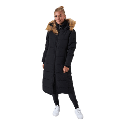 Long Slim Padded Parka Black