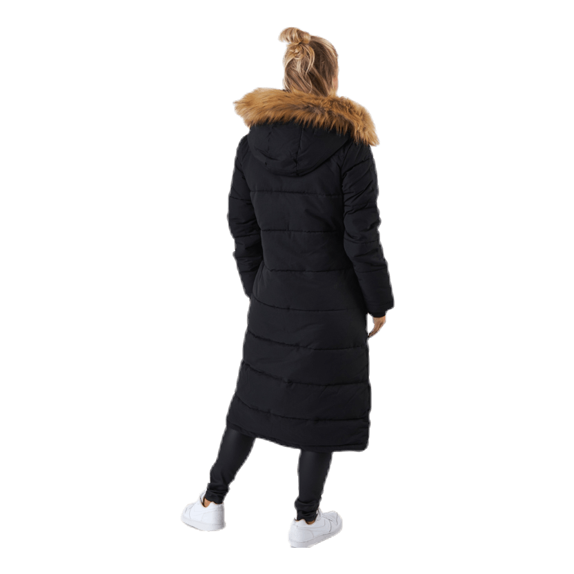 Long Slim Padded Parka Black