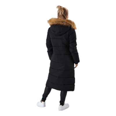 Long Slim Padded Parka Black