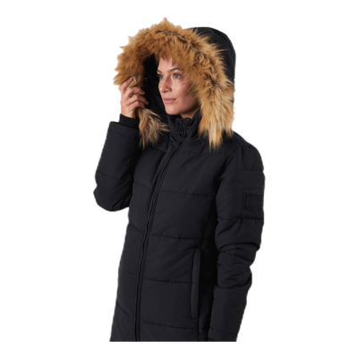 Long Slim Padded Parka Black