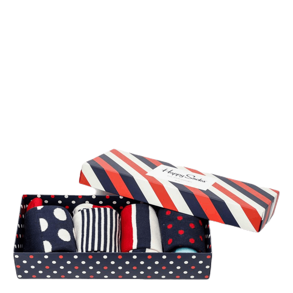 Stripe 4-pack Gift Box Blue/Red