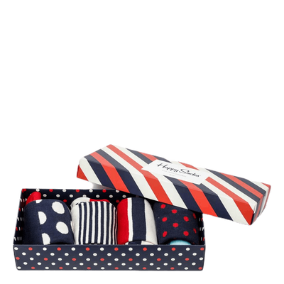 Stripe 4-pack Gift Box Blue/Red