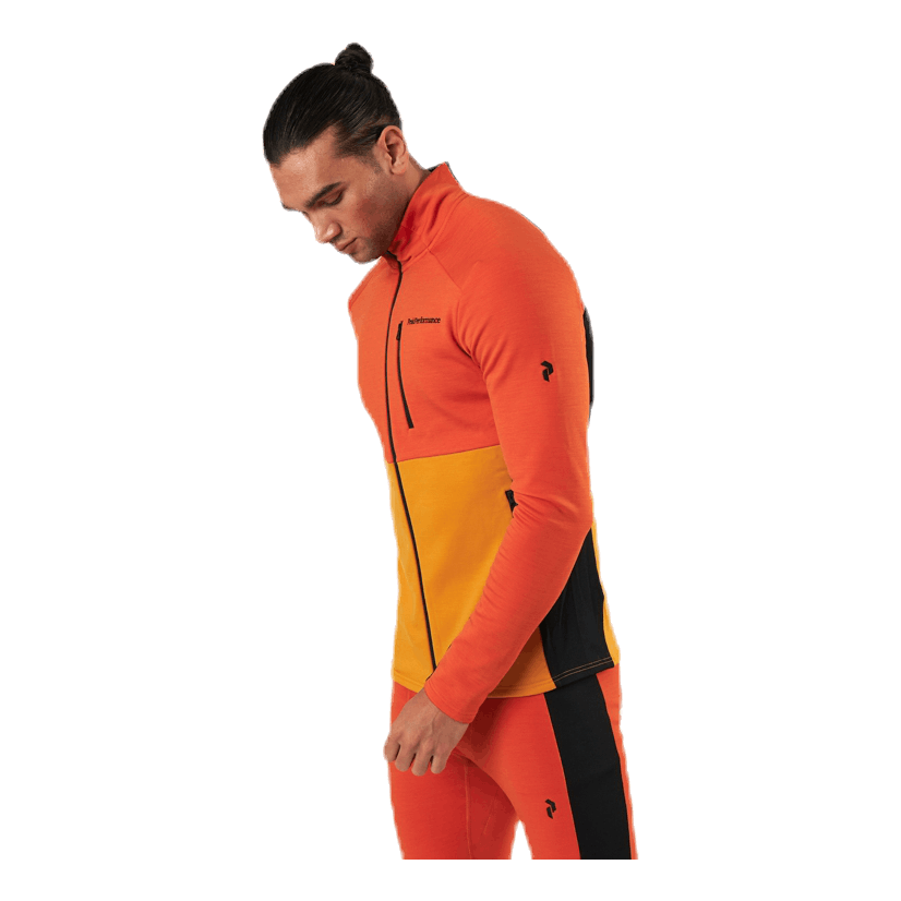 Vertical Mid Zip Jacket Orange