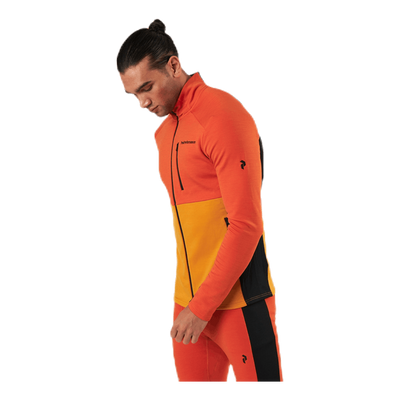 Vertical Mid Zip Jacket Orange