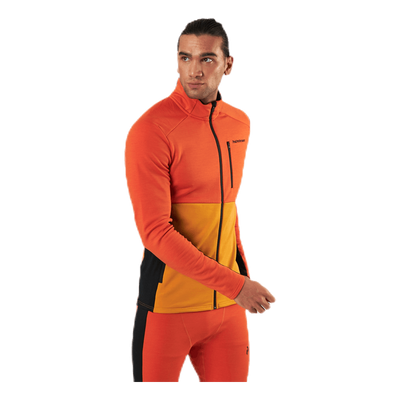 Vertical Mid Zip Jacket Orange