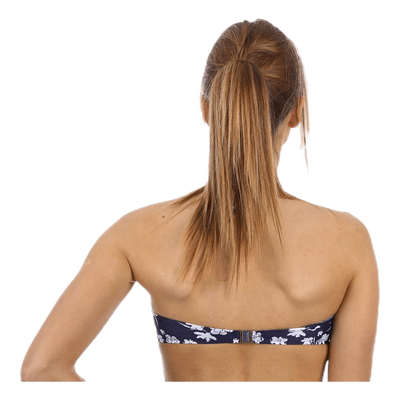 Blue Flower Twisted Bandeau Blue/White