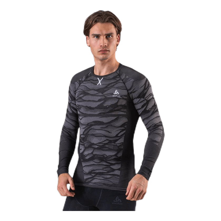 Suw Top Crew Neck L/S Performance Blackcomb Black/Grey