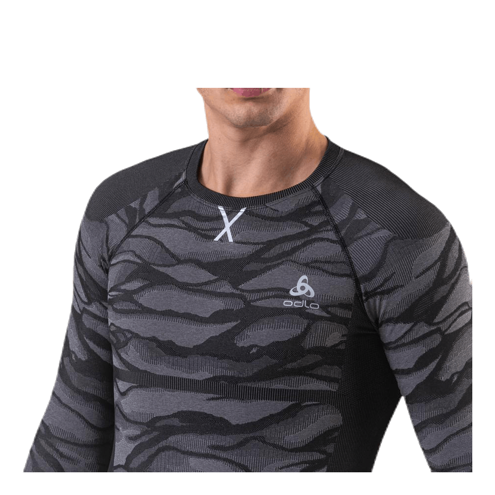 Suw Top Crew Neck L/S Performance Blackcomb Black/Grey