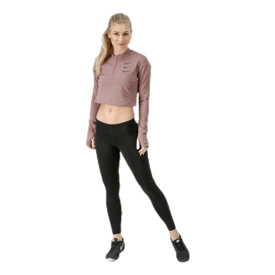 Running Division Warm Top Crop Beige