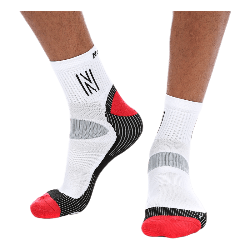 Abrahams Mid-cutt Running Sock White/Black