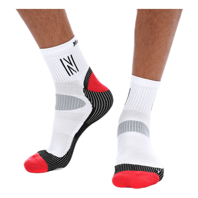 Abrahams Mid-cutt Running Sock White/Black