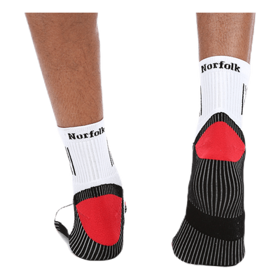 Abrahams Mid-cutt Running Sock White/Black