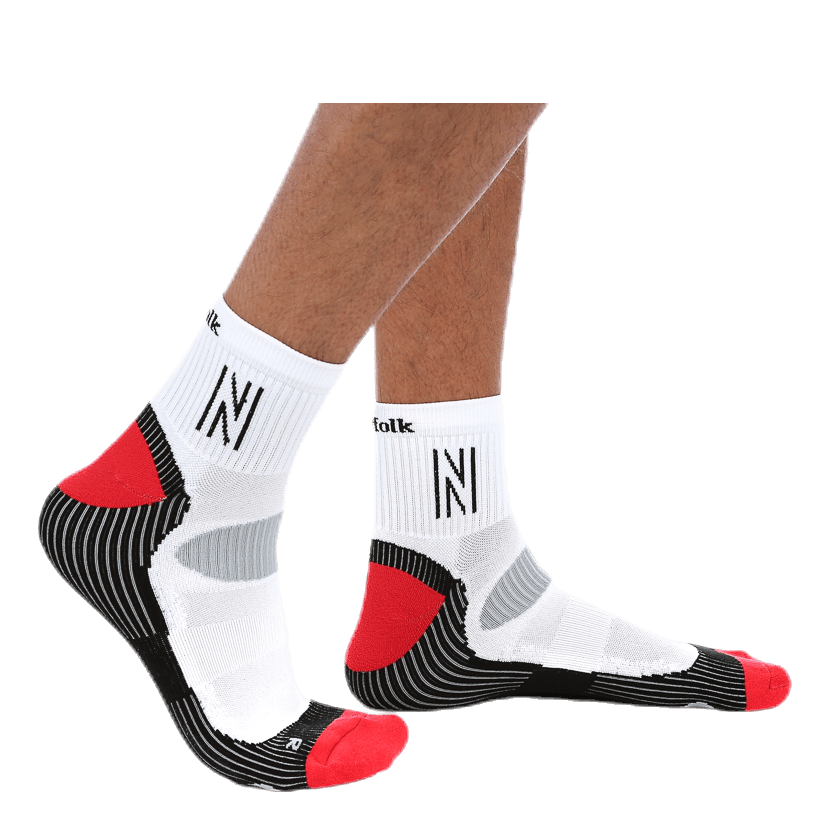 Abrahams Mid-cutt Running Sock White/Black