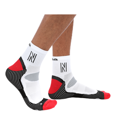 Abrahams Mid-cutt Running Sock White/Black