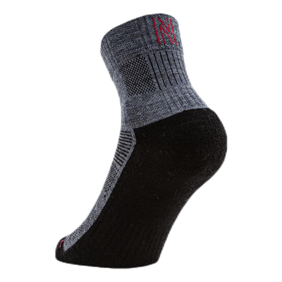 Leonardo Qtr - 2-pack Merino Wool Quarter Length Walking Socks Grey