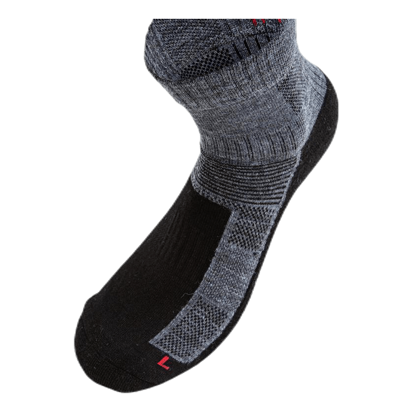 Leonardo Qtr - 2-pack Merino Wool Quarter Length Walking Socks Grey