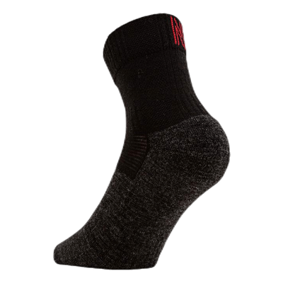 Leonardo Qtr - 2-pack Merino Wool Quarter Length Walking Socks Black