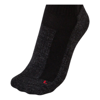 Leonardo Qtr - 2-pack Merino Wool Quarter Length Walking Socks Black