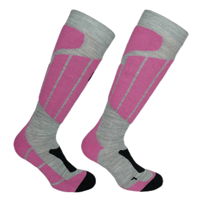 Aspen - Ski and Snowboarding Socks w Merino Wool and CLIMAYARN Pink