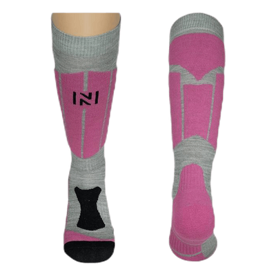 Aspen - Ski and Snowboarding Socks w Merino Wool and CLIMAYARN Pink