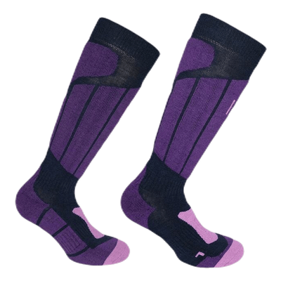 Aspen - Ski and Snowboarding Socks w Merino Wool and CLIMAYARN Purple