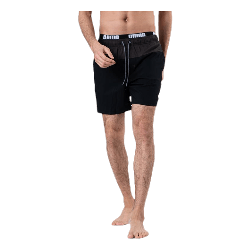 Logo Medium Length Swim Shorts Black/Grey