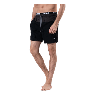 Logo Medium Length Swim Shorts Black/Grey