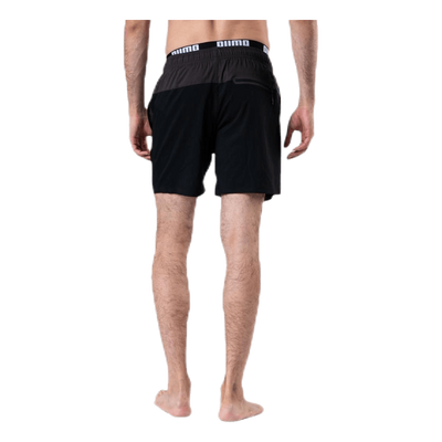 Logo Medium Length Swim Shorts Black/Grey