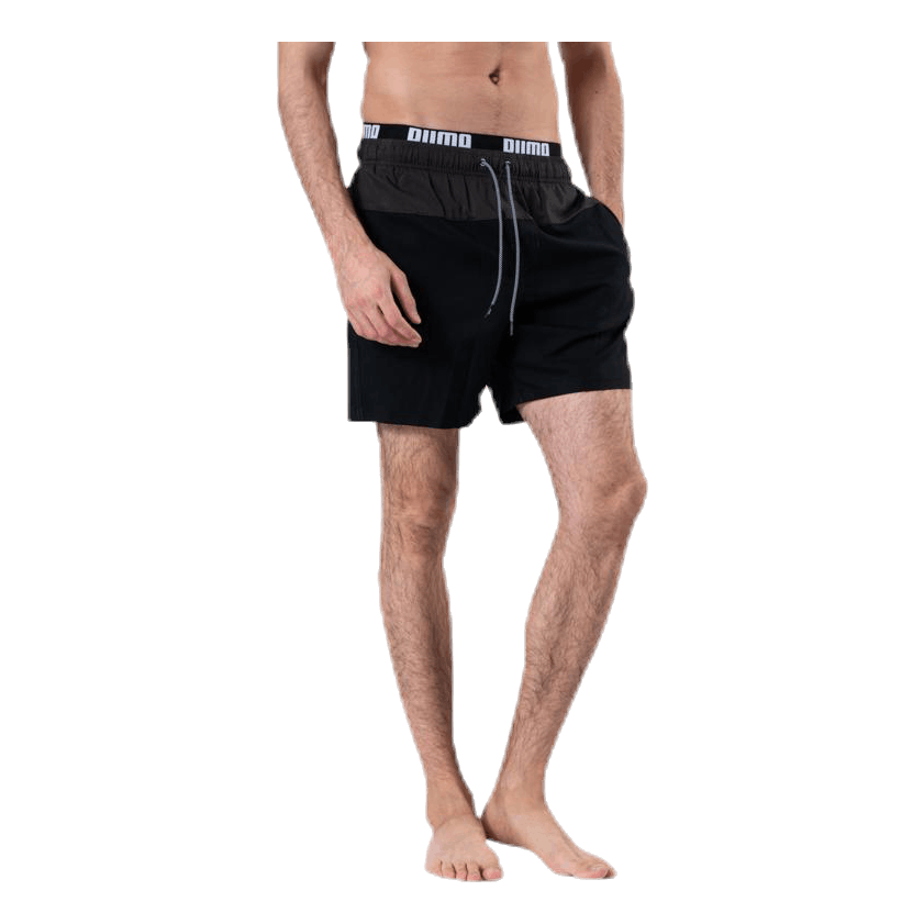 Logo Medium Length Swim Shorts Black/Grey