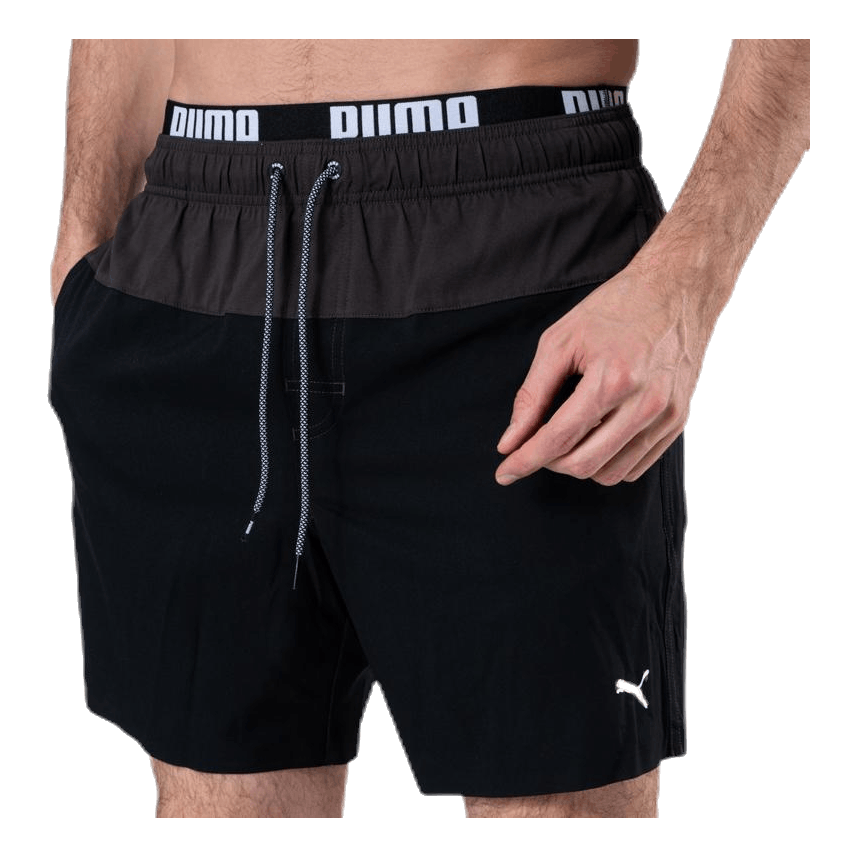 Logo Medium Length Swim Shorts Black/Grey