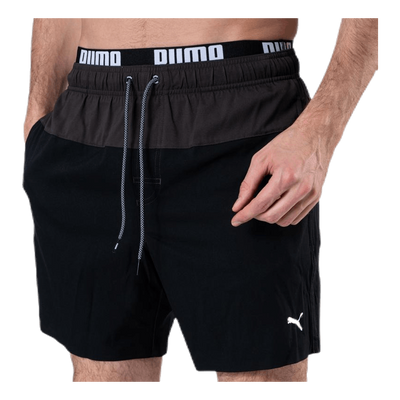 Logo Medium Length Swim Shorts Black/Grey