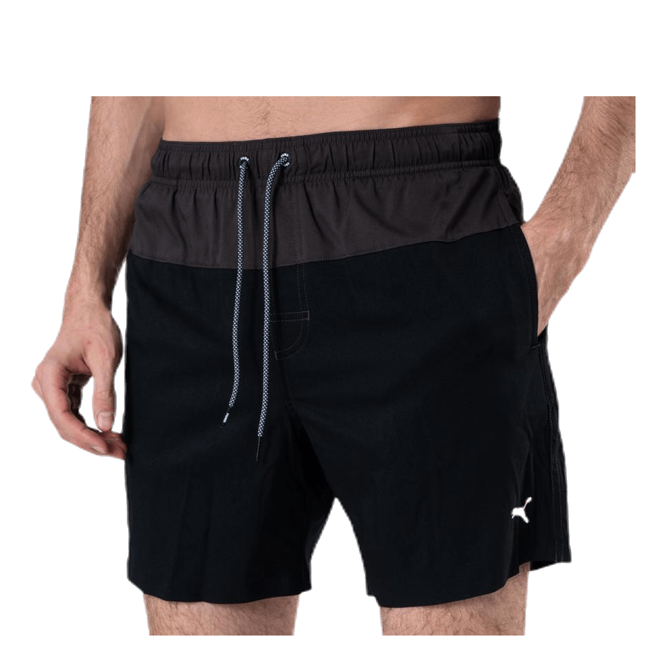 Logo Medium Length Swim Shorts Black/Grey