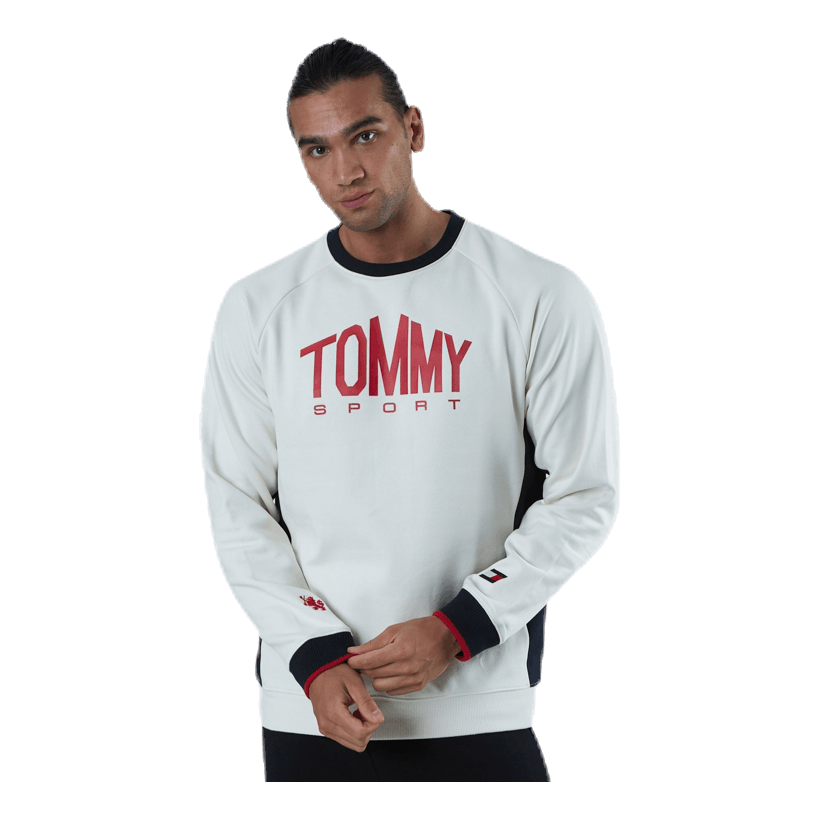 Blocked Fleece Logo Crew White