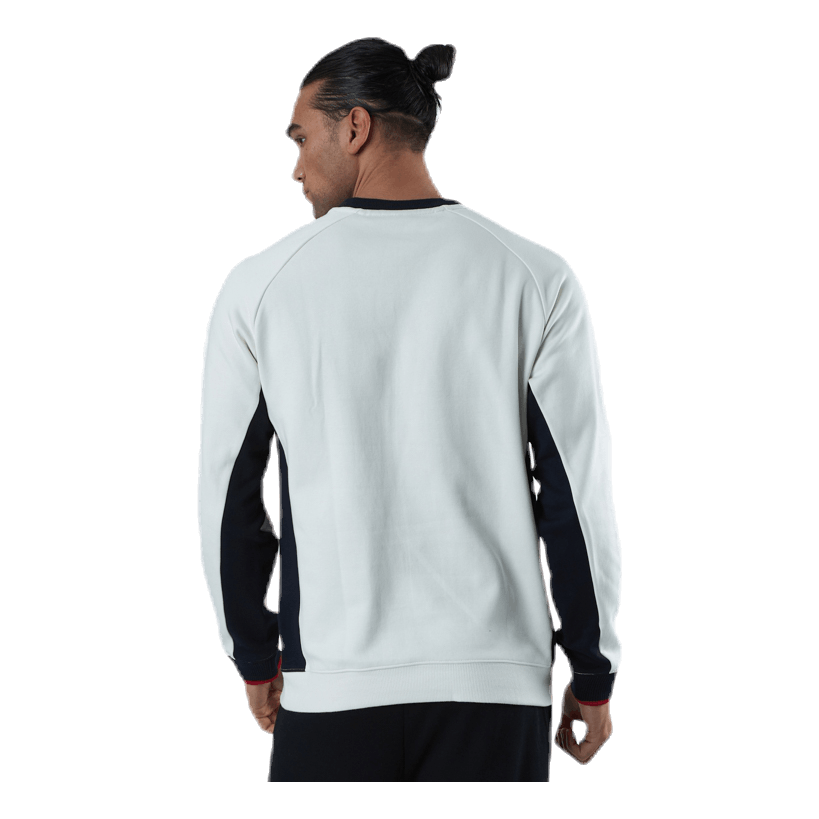 Blocked Fleece Logo Crew White