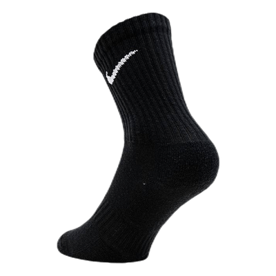 Everyday Cushioned Training Crew Socks (3 Pairs) BLACK/WHITE