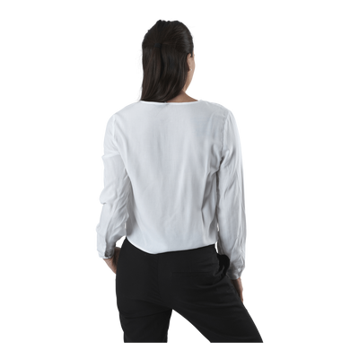 Nina Life L/S Tie Shirt Wvn White