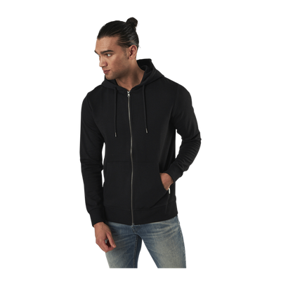 Basic Sweat Zip Hood Black