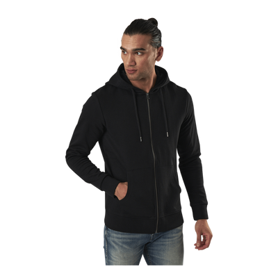 Basic Sweat Zip Hood Black