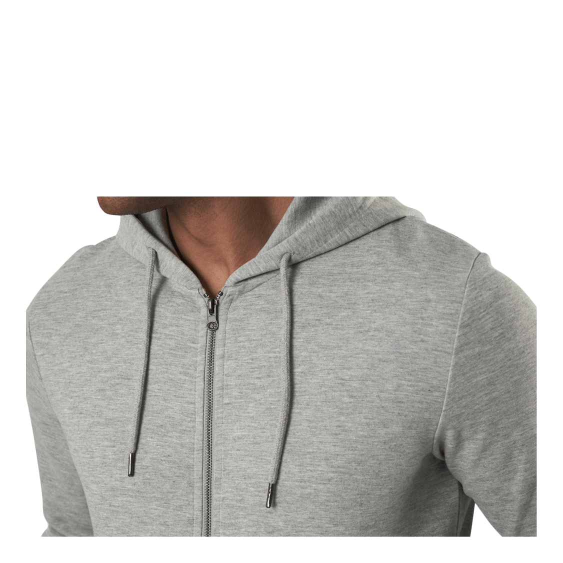 Basic Sweat Zip Hood Grey