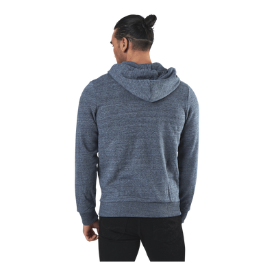 Basic Melange Sweat Zip Hood Blue